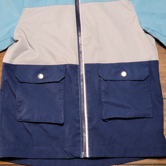 Swiss Tech Toddler Full Zip Blue Hooded Rain Jacket - Size 5T - Picture 3 of 8